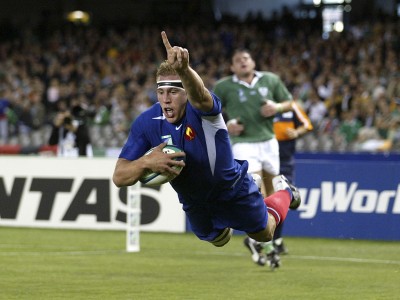 Essai Imanol Harinordoquy (France vs Irlande, Melbourne, AUSTRALIE, Coupe du Monde 2003) Copyright JEAN-MARIE HERVIO