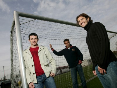 Rencontre avec Willy Sagnol, Valérien Ismael et Bixente Lizarazu (Munich, ALLEMAGNE, 2005) Copyright ALAIN GADOFFRE