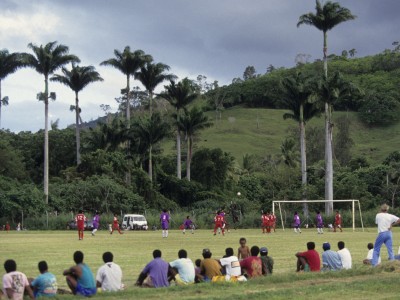 Match de football en Nouvelle-Calédonie (Nouvelle-Calédonie, FRANCE, 1993) Copyright ALAIN GADOFFRE